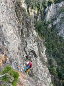Sortie d&rsquo;escalade en grande voie à Pontamafrey – La Voie des Lépreux