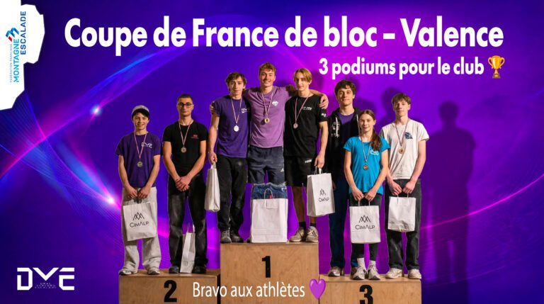 🧗‍♀️ Coupe de France de bloc à Valence — 3 podiums pour Drac Vercors Escalade ! 🏆